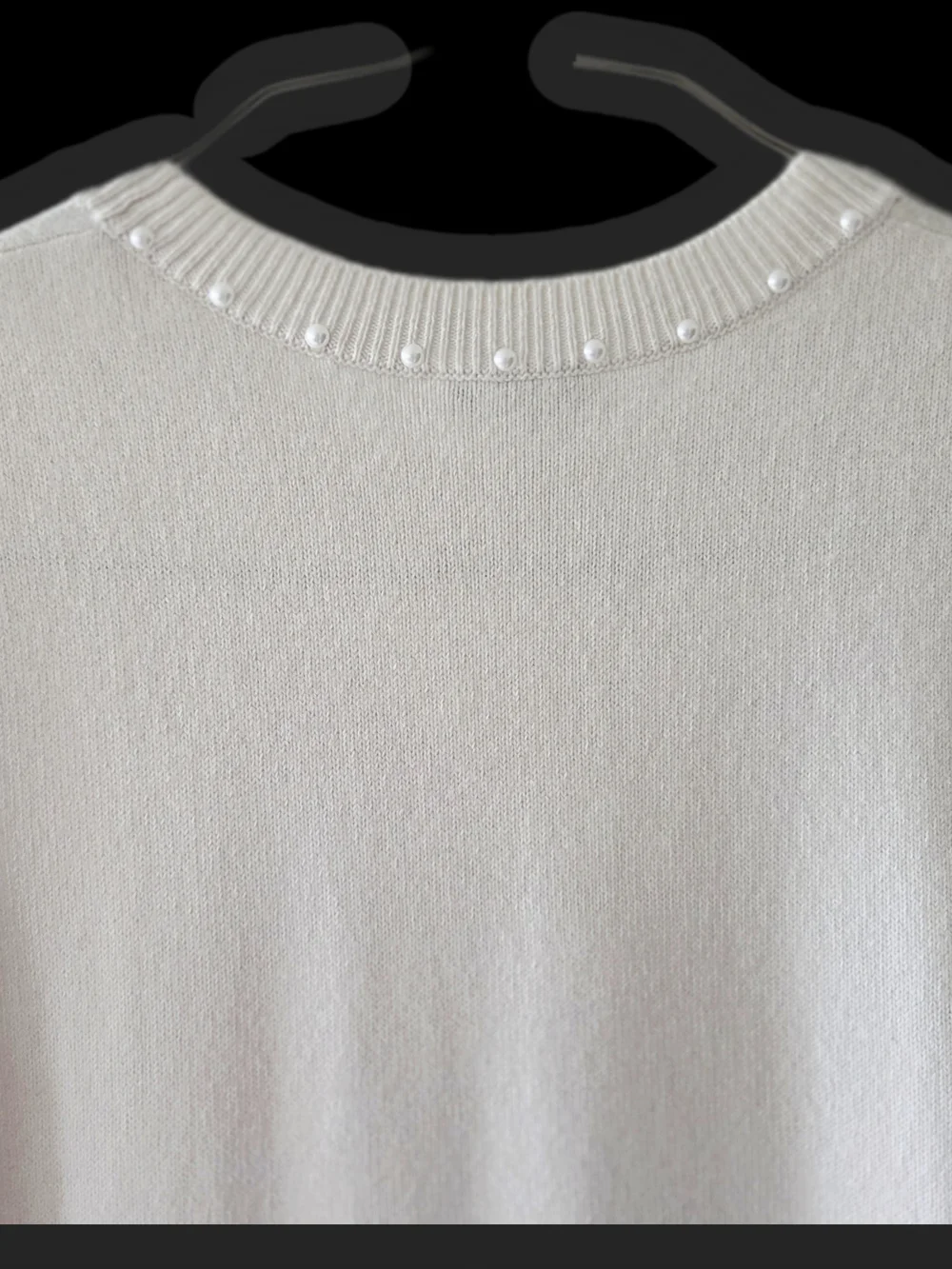 CHANEL Cream Sleeveless Cashmere Shift Dress with Pearl Accents Made In France